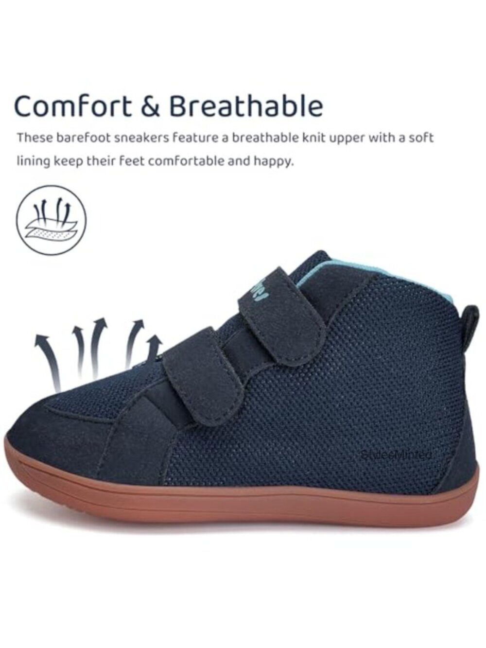 Toddler Barefoot Sneakers, Wide Toe Box, Zero-Drop, High Top, Hook & Loop - Picture 4 of 6